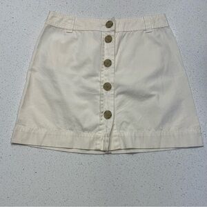 NWT Cream Cotton Mini Button Skirt J.Crew